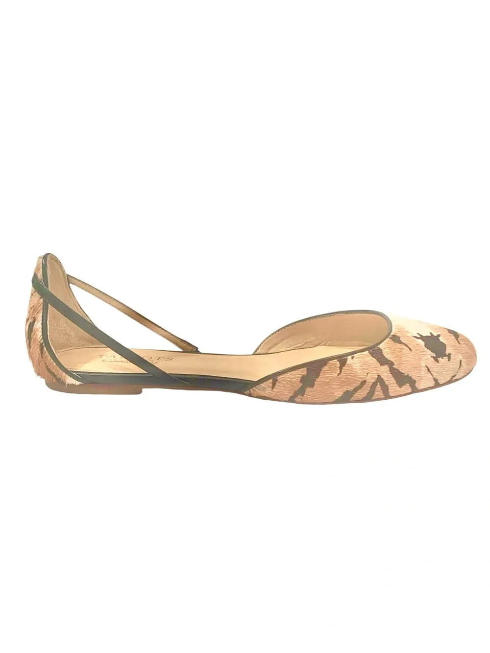 Talbots Tiger-Print Leather Horsehair Slingback Flats